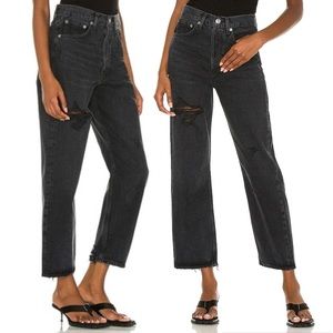 Agolde Black Distressed Women Jeans